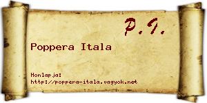 Poppera Itala névjegykártya